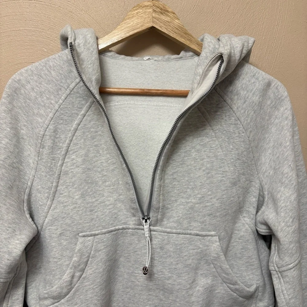 Lululemon Scuba Oversized 1/2 Zip Hoodie Heathered Core Ultra Light Grey XS/S